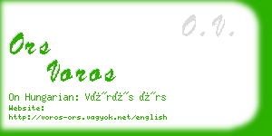 ors voros business card